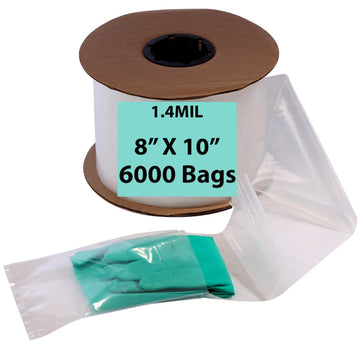 Kwik-Fill® Pre-Opened Poly Bags on Roll 1.4 Mil 8"x10" 6000 Bags